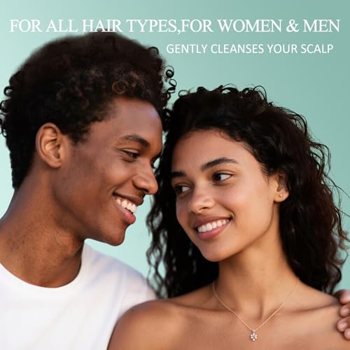 SHVYOG Scalp & Body Scrub, Rosemary Exfoliator Scrub Shampoo with Peppermint & Sea Salt, Anti-Dandruff Detox Clarifying Exfoliator for Build Up, Itchy Scalp, Oily & Dry Hair with Scalp Massager