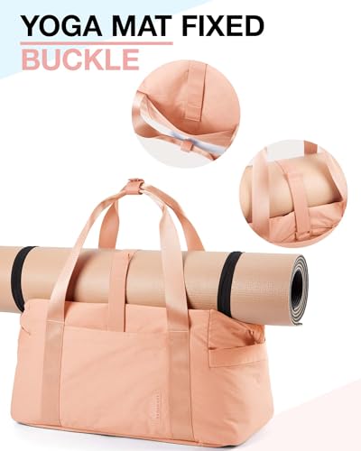 BAGSMART BAGSMART Gym Bag for Women, Carry on Weekender Overnight Bag, Travel Duffel Bags with Trolley Sleeve, Personal Item Travel Bag Tote Bag Workout Dance Bag, Orange-34L