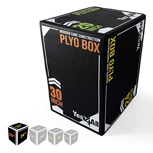 Yes4All 3-in-1 Soft Plyo Box Wooden Core – for Shins - Non-Slip Multi-Use Plyometric Box for Jumping, Conditioning, and Strength Training - Alley-Oop - 16x14x12