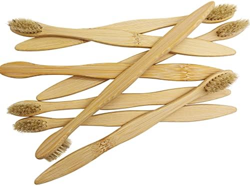 Bamboo Toothbrush Boar Bristles 100% Biodegradable and Natural 8 Pieces of One Pack