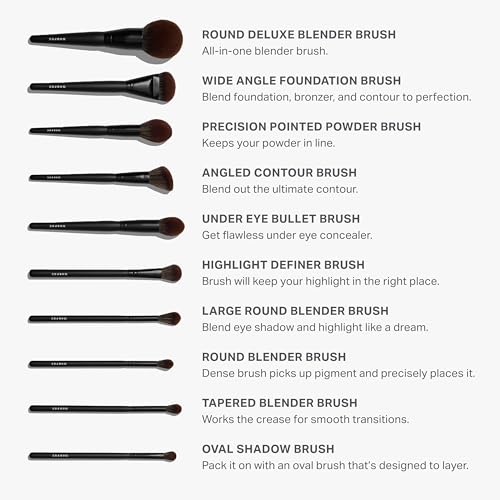 Morphe MUA Life Makeup Brushes - 20 Piece Makeup Brush Set of Eye and Face Brushes - Made with Synthetic Bristles and Includes Carrying Case (20 Count)