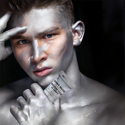 Silver Body Paint for Halloween - 3.4 oz. (1 Pc.) - Vibrant & Easy-to-Apply Costume Makeup, Perfect for Props and Parties