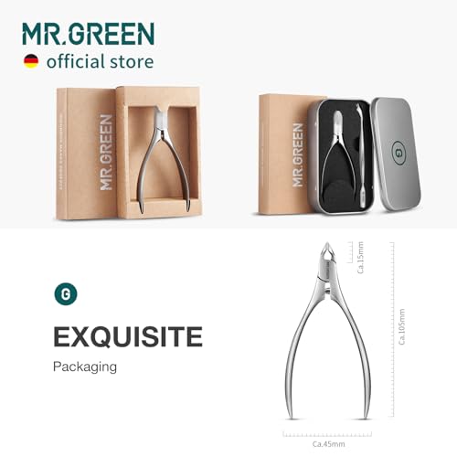 MR.GREEN Cuticle Nippers Innovate Cuticle Scissors Built-in Spring Clippers Trimmer Dead Skin Remover Manicure Beauty Tool (Cuticle Nipper)