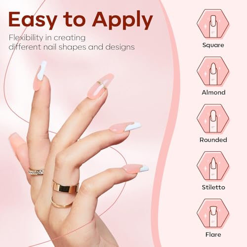 Modelones Poly Nail Gel Kit 30ml 2PCS with Slip Solution Top Base Coat Extension Builder Enhancement Professional Starter Kit DIY Salon Use