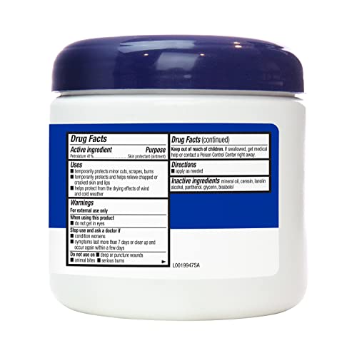 Amazon Basics Healing Ointment & Skin Protectant for Dry & Cracked Skin and Chapped Lips, Fragrance Free, 14 Oz (Pack of 1)