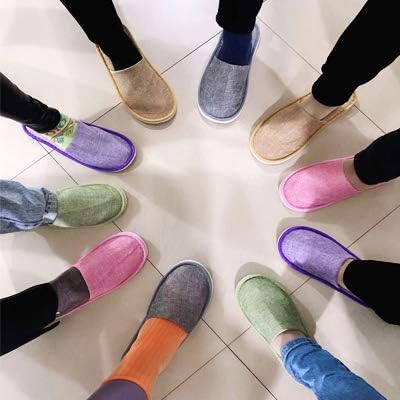5~10 Guest Disposable Slippers for House, Family, Spa, Hotels Office - Mixed Multi-Color Slippers Home Party, Housewarming, Open House.