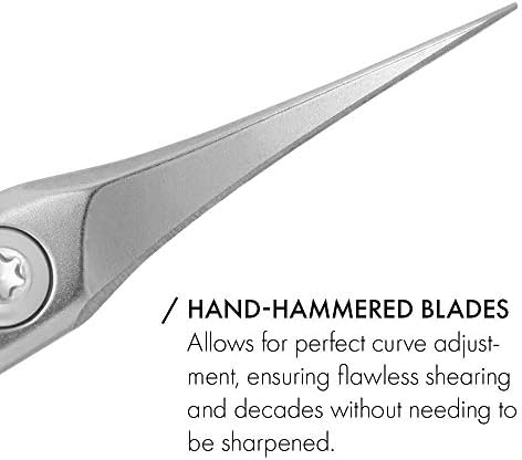 GERMANIKURE Tower Point Cuticle Scissors Grooming Scissors FINOX Stainless Steel Professional Nail Scissors in Leather Case -Ethically Made in Solingen Germany - 4705