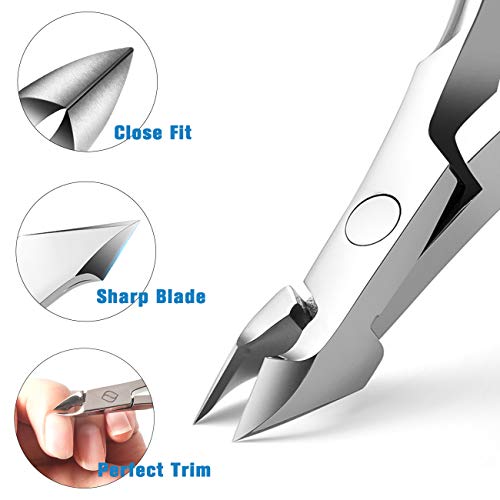 FERYES Cuticle Clipper Professional Manicure and Pedicure Cuticle Remover Tools, Medical Grade Stainless Steel Cutial Cutter, 6mm Jaw- 1 Piece (Silver)