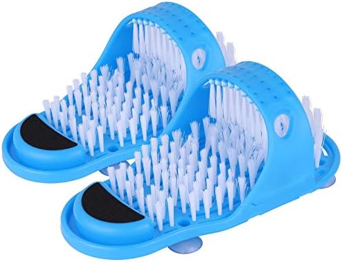 Tbestmax Shower Foot Scrubber Feet Cleaner Washer Brush for Floor Spas Massage, Slipper for Exfoliating Cleaning