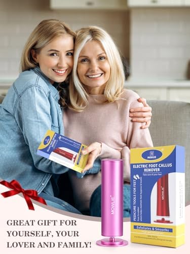 Electric Foot Callus Remover for Feet - Heavy Duty Pedicure Tool w/ 60 Grinding Discs | FSA/HSA Eligible Dead Skin Remover (Pink)