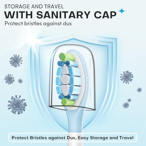 Toothbrush Replacement Heads for Philips Sonicare (6 White+ 6 Black)