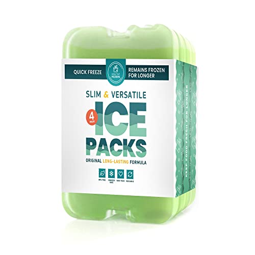 Healthy Packers Ice Packs for Lunch Bags - Original Cool Pack | Slim & Long-Lasting Reusable Ice Pack for Lunch Box, Lunch Bag and Cooler | Freezer Packs for Coolers (3 Pack)