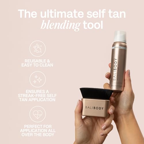 Bali Body Blending Brush | Kabuki Brush for Self Tanner, Face & Body | Streak-Free, Ultra-Soft & Reusable | Tanning Accessory Tool for Mousse, Cream & Spray | Vegan, Easy to Clean, No Stained Hands