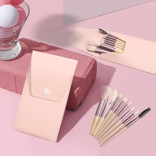 16 Sets Travel Makeup Brush Set Synthetic Fiber Face Foundation Make up Brushes Bridesmaid Gift with Travel Makeup Bag for Wedding Bridal Shower Favors Bachelorette Party Gift (Ivory Beige)