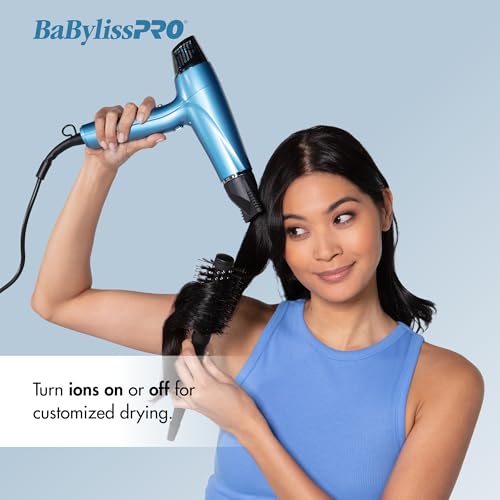 BabylissPRO Nano Titanium Hair Dryer, Professional 1875-Watt Blow Dryer, Lightweight, Ionic Technology Dries Hair Faster with Less Frizz