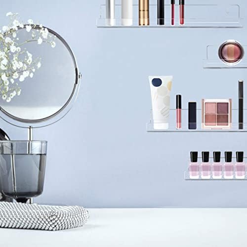 8 Pack Wall Mounted Shelf,Clear Acrylic Nail Polish Organizer Display, Wall Rack Nail Supplies for Nail Techs