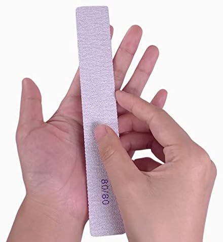 80/80 Grit Nail Files, Emery Boards Nail File for Acrylic and Gel Nails, Coarse Nail File Double Sided 80 Grits Emory Professional Filers Reusable Washable Manicure Square Gray (50 Pcs 80/80 Grit)