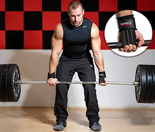 Fast Grip Lifting Straps for weightlifting Strength Training (+ Training Plans) Professional quick fastening with Metal Bolts for Powerlifting, Crossfit & Fitness - Bodybuilding for Men and Women