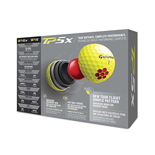 TaylorMade 2021 Yellow TP5x Golf Balls