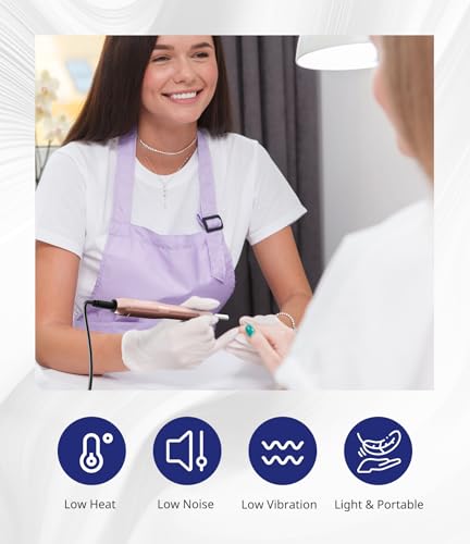 AIRSEE Studio Basic Adapter Portable Electric Nail Drill Machine for Professional, EFile for Acrylic Gel Nails and Manicure Pedicure Polishing Shape, Electric Nail File Kit for Salon Gold