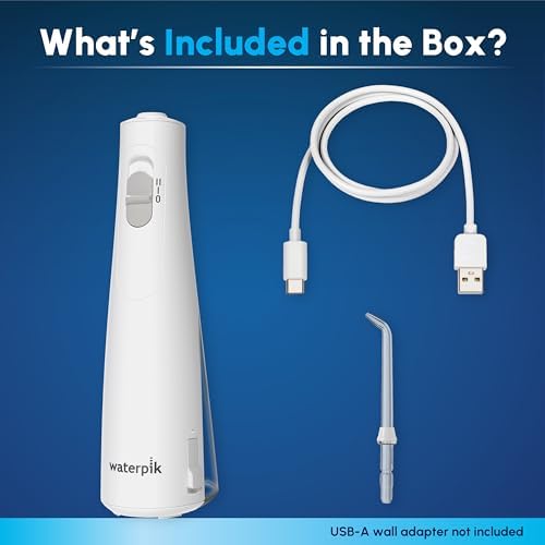 Waterpik Cordless 1100 Rechargeable Portable Water Flosser for Teeth Cleaning and Flossing, Travel, Braces Care, Healthier Gums, Waterproof for Shower, ADA Accepted, WF-30CD White, Packaging May Vary