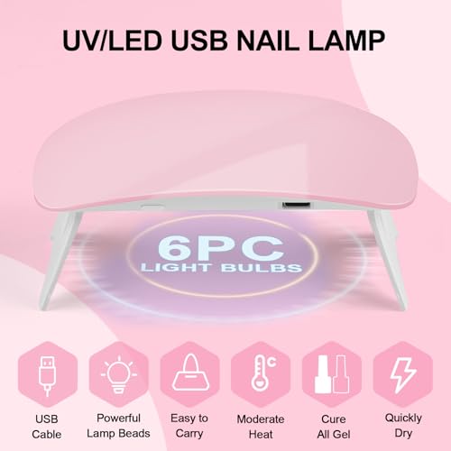 COSCELIA Acrylic Nail Kit for Beginners with Everything, Professional Nail Kits with Drill U V Light 4 Colors Acrylic Powder 24Pcs Glitter Decorations DIY Extension Nails Home Salon for Women