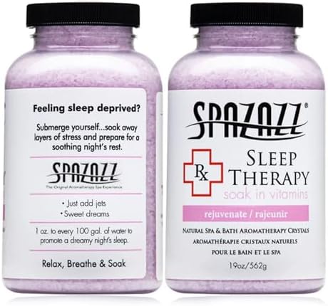 Spazazz Aromatherapy Salt Crystals 19oz – Sleep Therapy – Hot Tub & Bath Soak – Spazazz Hot Tub Crystals are Oil-Free & Safe for All Spas