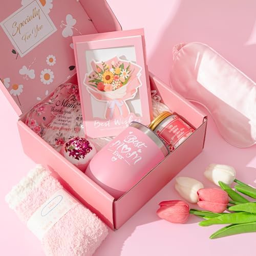 Birthday Gift Basket For Mom,Mothers Day Ideas Gift Box from Daughter Son Best Ever New Set Relaxing SPA Gifts Get Well Soon Thanksgiving Christmas Presents
