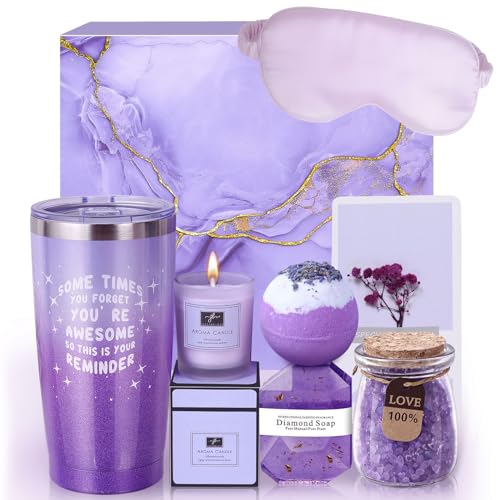 Birthday Gifts for Women, Happy Bath Set Relaxing Spa Gift Baskets Ideal for Her, Mother's Day Gifts Unique Gift for Mom Sister Friend Wife Coworker Teacher Nurse Who Have Everything