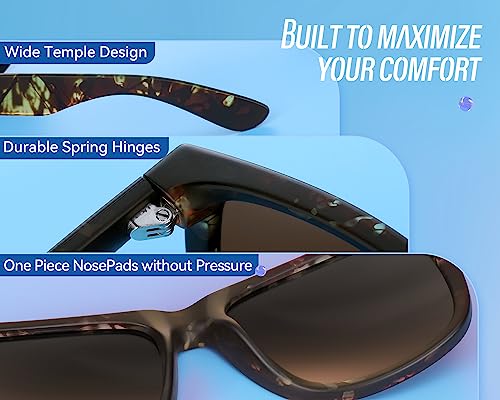 VELAZZIO Polarized Sunglasses for Men Women UV400 Protection Unisex sunglasses Ultralight Frame for Driving Cycling Golf Fishing Sailing, Brown
