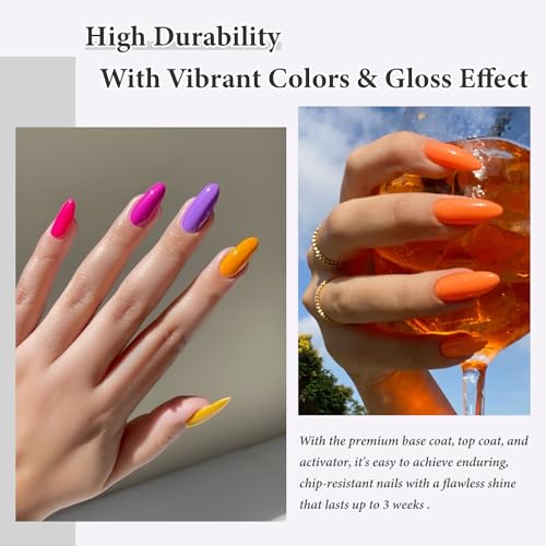 Dip Nail Powder Starter Kit with Recycling Tray System, 8 Colors Bright Neon Pastel Summer Colors Acrylic Powder Nail Design Set Home DIY Accessories 21Pcs