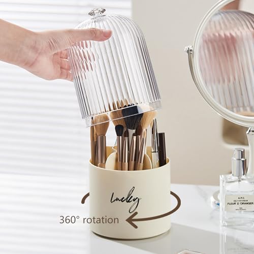 360 Degree Rotating Makeup Holder Rotatable Desktop Pen Storage Box Cosmetic Organizer Student Desk Organizer Tool