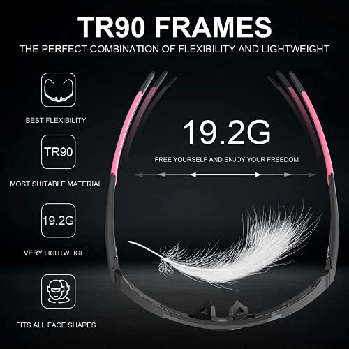 X-TIGER Polarized Sports Sunglasses with 3 Interchangeable Lenses,Mens Womens Cycling Glasses,Baseball Running Fishing Golf Driving Sunglasses