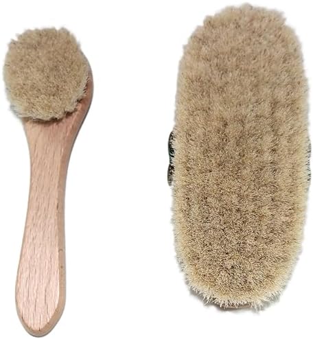 4-pc Dry Brush - Exfoliating Body, Face & Foot, Wooden Massage Maderoterapia Tool, Meridian Pressure for Lymphatic Drainage, Cellulite, Anti-callus Pumice Stone, Gua Sha, Body Sculpting, Sensitiv Skin