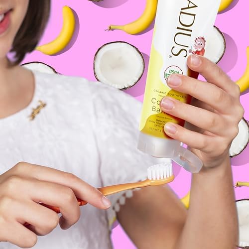 Radius USDA Kids Organic Toothpaste, Coconut Banana, 3 Oz (Pack of 1)