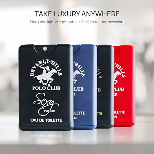 Beverly Hills Polo Club Pocket Size Collection, 4 Piece Cologne Gift Set for Men, Pack of 1,0.68 fluid_ounces