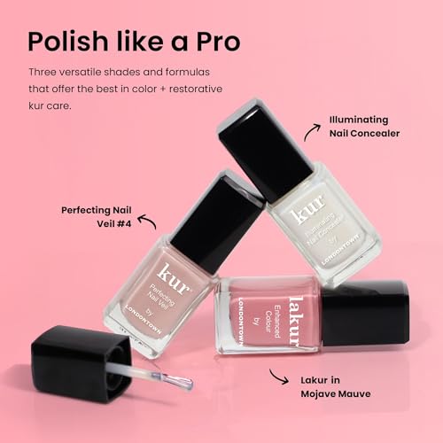 LONDONTOWN Discovery Set, Vegan Chip-Resistant Long-Lasting Nail Lacquer, Whipped Cloud Hand Cream, 2.5 fl oz, Conditioning lacquer remover pads.