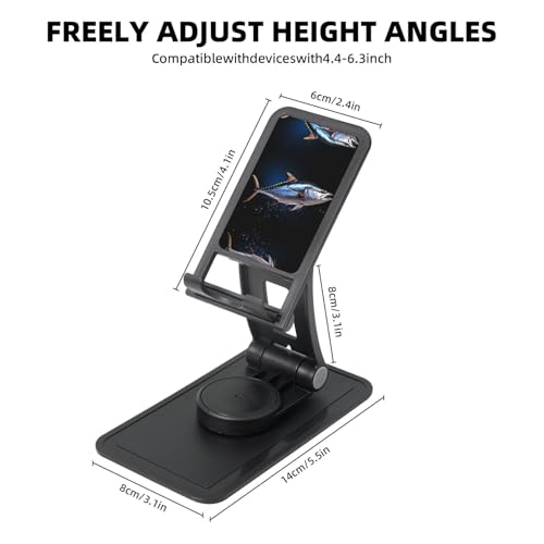 Tuna Cell Phone Stand 360° Adjustable Desktop Phone Holder Cradle Compatible With Most Mobile Phones Black
