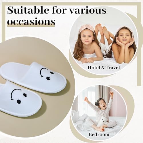 6 Pairs of Spa Slippers for Kids Hotel Slippers Disposable Outdoor Travel House Boys Girls Slippers Non-slip Soles for Children 4-10 Years Old