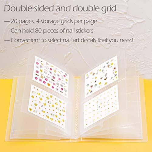 80 Slots Nail Art Sticker Storage Book Nail Art Decals Organizer Display Showing Book Collecting Album Nail Stickers Holder DIY Nail Art Design Tools