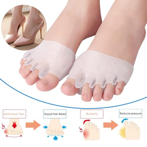 4 Pairs Hyggaer Toe SeparatSilicone Toe Separators for Women and Men, Gel Toe Spacers Bunion Corrector and Toe Straightener for Overlapping Toes and Hallux Valgus Relief, Soft Breathable Toe Spreaders