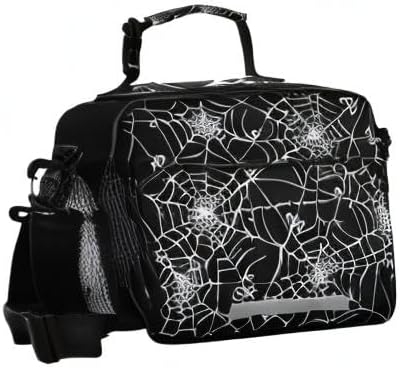 Halloween Spider Web Lunch Bag Insulated Black Lunch Box Cooler Cooling Tote Food Container for Adults Men Women