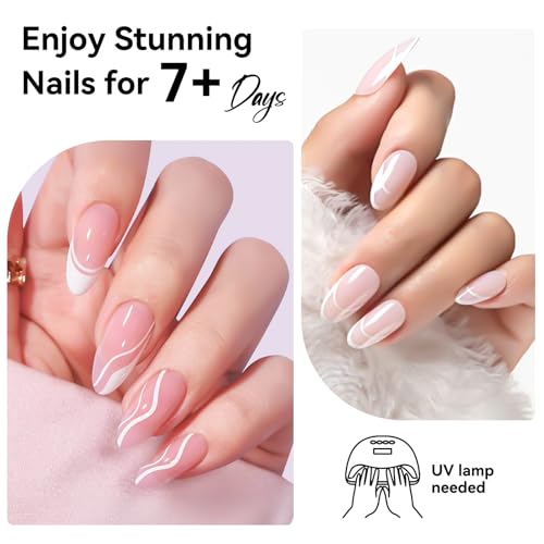 Makartt Gel Polish Peel Off Base Gel- 15ml x 2, UV LED Nail Lamp Needed Peelable Base Coat, No Filing or Soaking Required, Easy Removal for Nail Practice Beginners DIY Manicures at Home