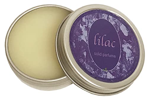 All Natural Solid Perfume True to Life Lilac Flower Scent In Full Bloom (1/4 oz Tin Jar (Easy Slide In Top))
