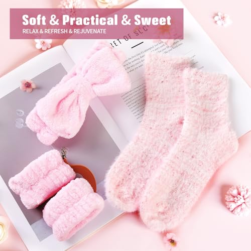 Birthday Gifts for Women, Gift Basket for Mom Wife Sister Her Friends, Luxury Self Care Spa Set with Blanket, Thank You Get Well Soon Holiday Gifts Box for Mother Valentine Day (Pink)