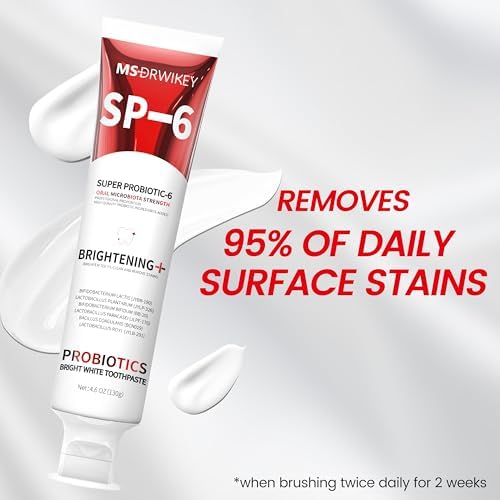 SP-6 Toothpaste & 7-Pro Intense Whitening Toothpaste 2-Pack – 6 Probiotics, Deep Whitening, Purple Beads, Fluoride-Free, Enamel Safe