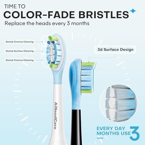 Toothbrush Replacement Heads for Philips Sonicare (6 White+ 6 Black)