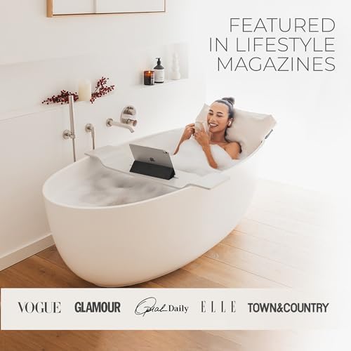 BADESOFA® Luxury Bath Tub Pillow for Feet | Premium-Quality Materials | Comfortable & Quick-Drying | Washable Bath Cushion in Ivory Pearl | Home Spa Accessories | Universal Fit for Any Bathtub