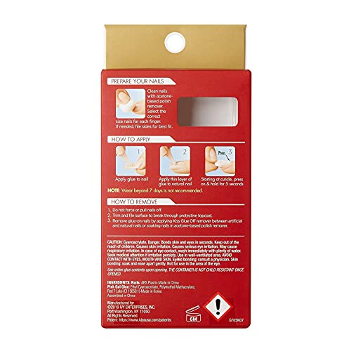 GoldFinger Full Cover Nails Press On Nails Gel Glam Design Nails Long Length