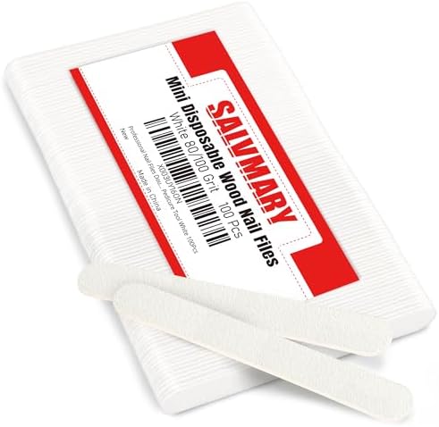 Professional Nail Files Double Sided Emery Board 80/100 Grit for Poly Gel Acrylic Nail Extension Manicure Pedicure Tool White 100Pcs